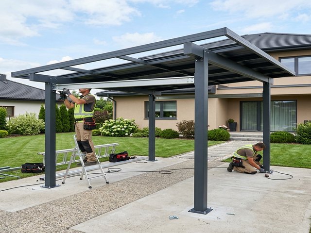 Montage eines Aluminium-Carports in Witzenhausen